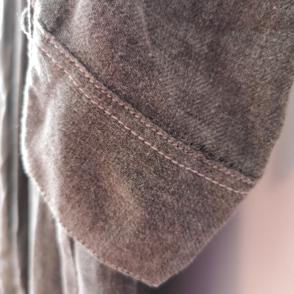 ZARA Gray Contrast Stitch Frilled Hem Midi w flaws - Picture 5 of 7